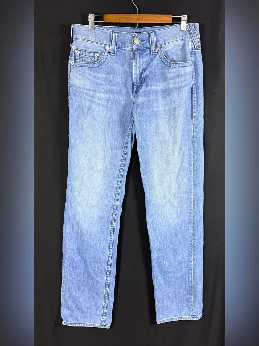 True Religion Men’s Geno Light Wash Straight Jeans 33W